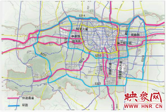 鄭州都市區(qū)十條快速通道建設(shè)圖